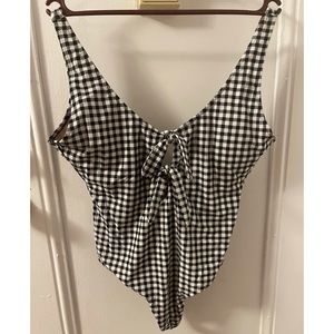 Old navy plaid print one piece swim suit